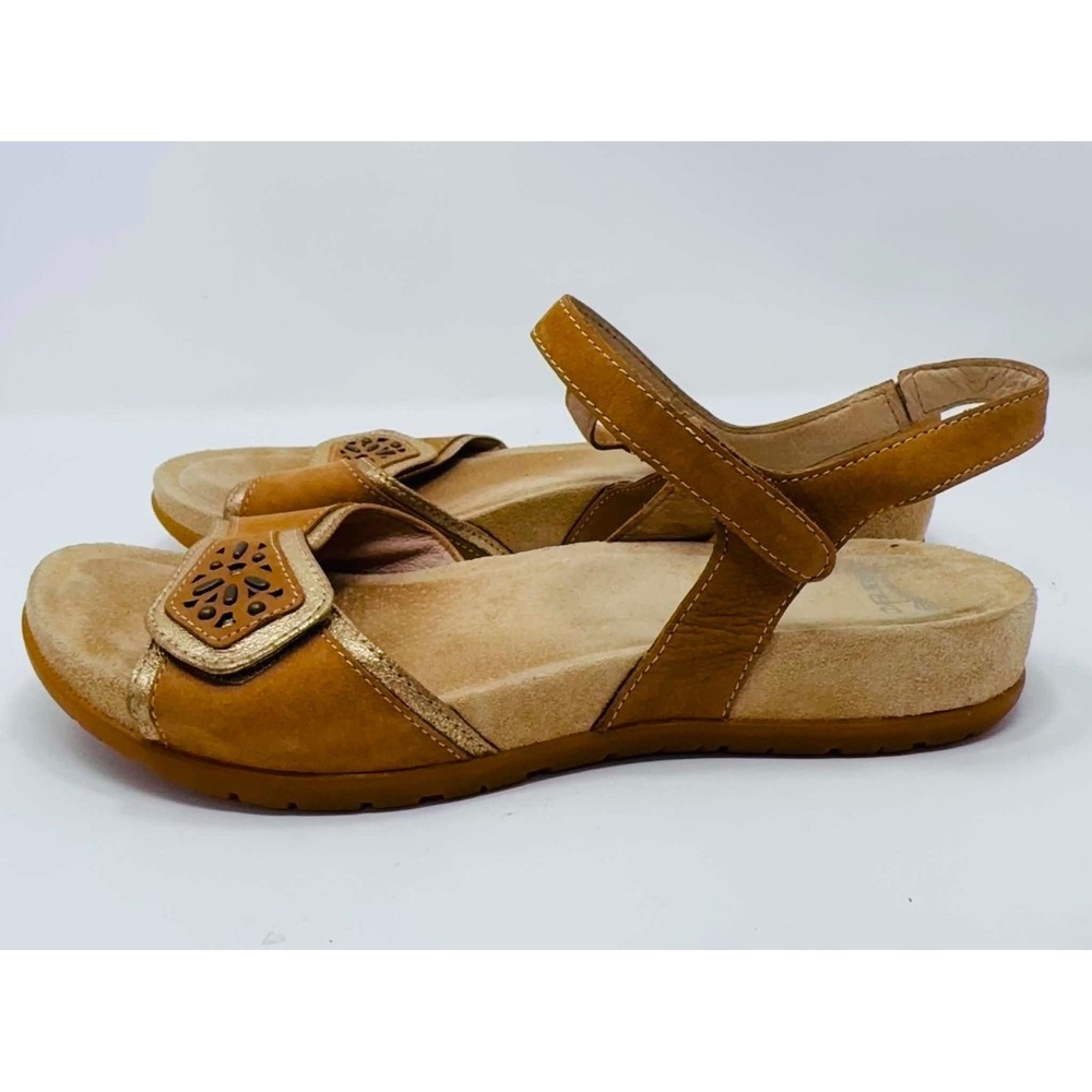 Dansko Blythe Sandals Womens EU 41 US 10.5 Tan Leather Hook Loop Comfort Shoes